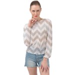 Colored Zigzag Seamless Patterns Banded Bottom Chiffon Top