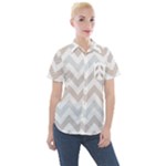 Colored Zigzag Seamless Patterns Women s Short Sleeve Pocket Shirt