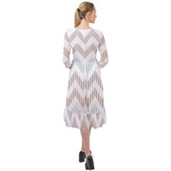 Ruffle End Midi Chiffon Dress 