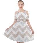 Colored Zigzag Seamless Patterns Cut Out Shoulders Dress