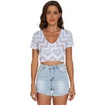 Colored Zigzag Seamless Patterns V-Neck Crop Top