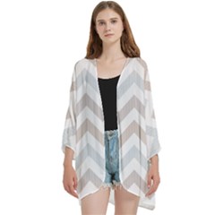 Open Front 3/4 Sleeve Batwing Chiffon Cardigan Kimono 