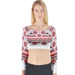 Retro Knitting Patterns Seamless Long Sleeve Crop Top