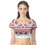 Retro Knitting Patterns Seamless Short Sleeve Crop Top