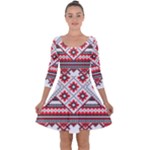 Retro Knitting Patterns Seamless Quarter Sleeve Skater Dress