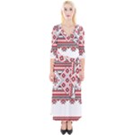 Retro Knitting Patterns Seamless Quarter Sleeve Wrap Maxi Dress