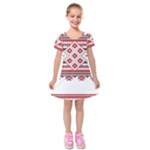 Retro Knitting Patterns Seamless Kids  Short Sleeve Velvet Dress