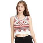 Retro Knitting Patterns Seamless V-Neck Cropped Tank Top