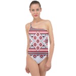 Retro Knitting Patterns Seamless Classic One Shoulder Swimsuit