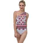 Retro Knitting Patterns Seamless To One Side Swimsuit