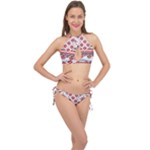 Retro Knitting Patterns Seamless Cross Front Halter Bikini Set