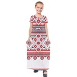 Retro Knitting Patterns Seamless Kids  Short Sleeve Maxi Dress