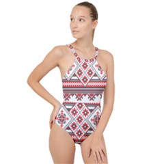 High Neck One Piece Swimsuit 