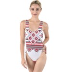 Retro Knitting Patterns Seamless High Leg Strappy Swimsuit