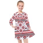 Retro Knitting Patterns Seamless Kids  Quarter Sleeve Shirt Dress