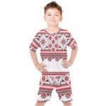 Retro Knitting Patterns Seamless Kids  T-Shirt and Shorts Set