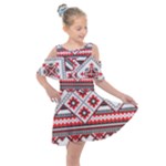 Retro Knitting Patterns Seamless Kids  Shoulder Cutout Chiffon Dress