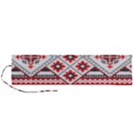 Retro Knitting Patterns Seamless Roll Up Canvas Pencil Holder (L)