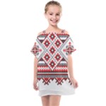 Retro Knitting Patterns Seamless Kids  One Piece Chiffon Dress