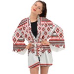 Retro Knitting Patterns Seamless Long Sleeve Kimono