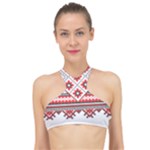 Retro Knitting Patterns Seamless High Neck Bikini Top