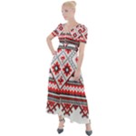 Retro Knitting Patterns Seamless Button Up Short Sleeve Maxi Dress