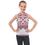 Retro Knitting Patterns Seamless Kids  Sleeveless Polo T-Shirt