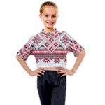 Retro Knitting Patterns Seamless Kids Mock Neck T-Shirt