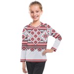 Retro Knitting Patterns Seamless Kids  Long Mesh T-Shirt