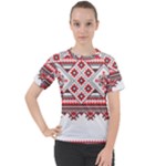 Retro Knitting Patterns Seamless Women s Sport Raglan T-Shirt