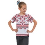 Retro Knitting Patterns Seamless Kids  Mesh Piece T-Shirt