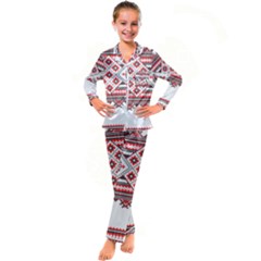 Kids  Satin Long Sleeve Pajamas Set 