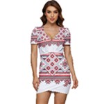 Retro Knitting Patterns Seamless Low Cut Cap Sleeve Mini Dress