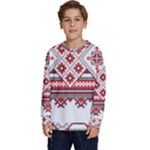 Retro Knitting Patterns Seamless Kids  Crewneck Sweatshirt