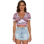 Retro Knitting Patterns Seamless V-Neck Crop Top