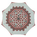 Retro Knitting Patterns Seamless Automatic Folding Umbrella with Case (Medium)