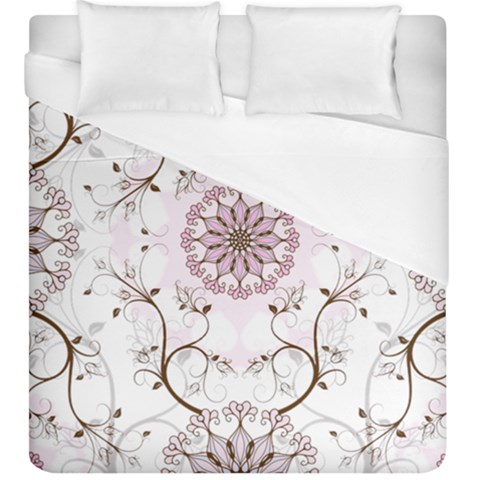 Floral Flora Flower Seamless Pattern Duvet Cover (King Size) from ArtsNow.com