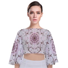 Tie Back Butterfly Sleeve Chiffon Top 