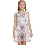 Floral Flora Flower Seamless Pattern Kids  Sleeveless Tiered Mini Dress