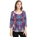 Abstract symmetry Chiffon Quarter Sleeve Blouse