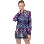 Abstract symmetry Long Sleeve Satin Shirt