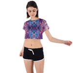 Abstract symmetry Tie Back Short Sleeve Crop T-Shirt