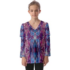 Kids  V Neck Casual Top 