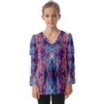 Abstract symmetry Kids  V Neck Casual Top