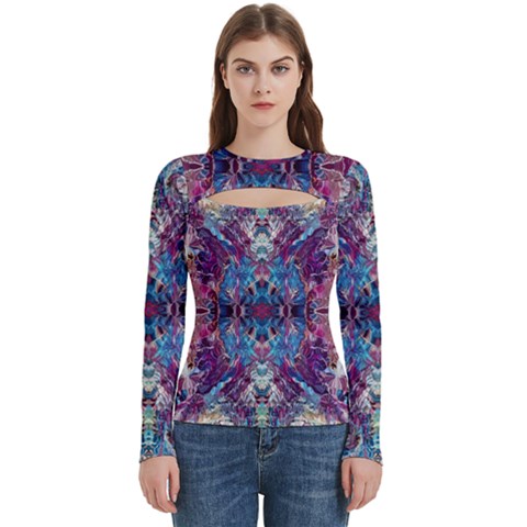 Abstract symmetry Women s Cut Out Long Sleeve T