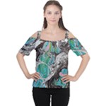 Marbling Mono Blend  Cutout Shoulder T-Shirt