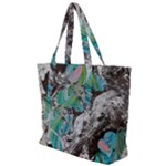 Marbling Mono Blend  Zip Up Canvas Bag