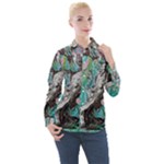 Marbling Mono Blend  Women s Long Sleeve Pocket Shirt