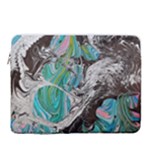 Marbling Mono Blend  15  Vertical Laptop Sleeve Case With Pocket