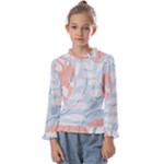 Pattern Plants Leaves Nature Kids  Frill Detail T-Shirt